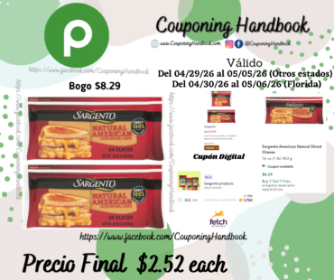 Sargento American Natural Sliced Cheese por $2.52