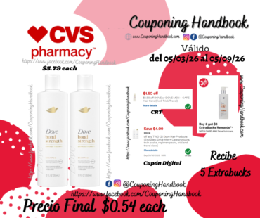 Dove Shampoo/conditioner 12 OZ por $0.54