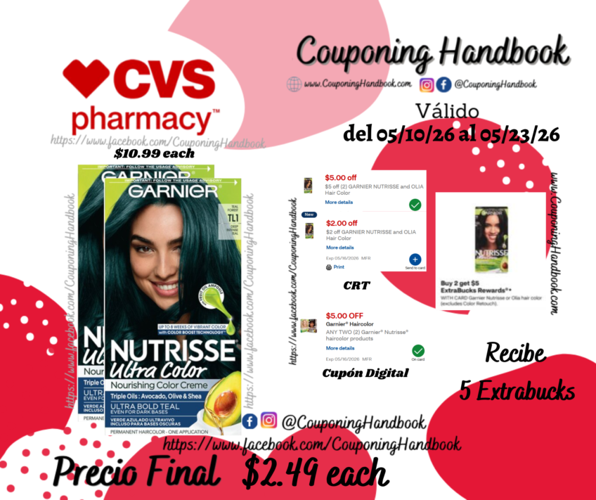 Garnier Nutrisse Ultra Coverage Nourishing Hair Color Creme por $2.49