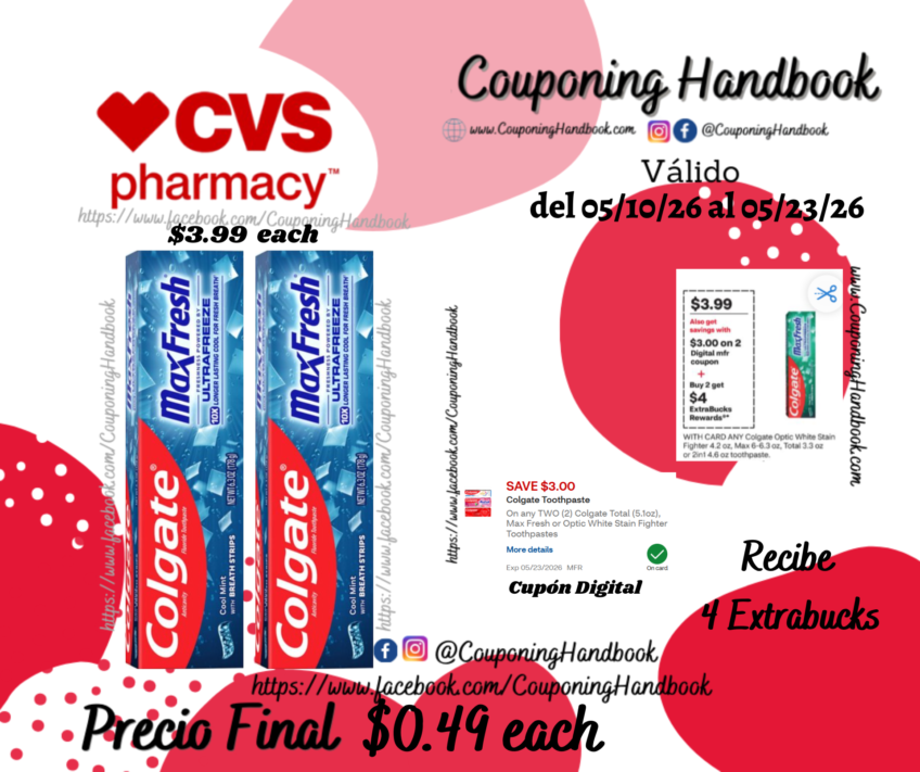 Colgate Max Fresh Toothpaste with Mini Breath Strips, Cool Mint por $0.49