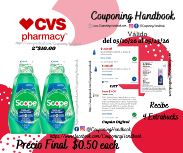 Scope Outlast Mouthwash, Mint, 1 L por $0.50