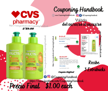 Garnier Fructis Sleek & Shine Leave-In Conditioner, 10.2 OZ por $1.00