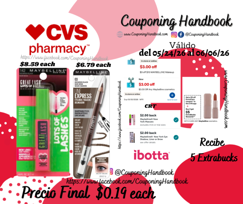 Productos Maybelline por $0.19