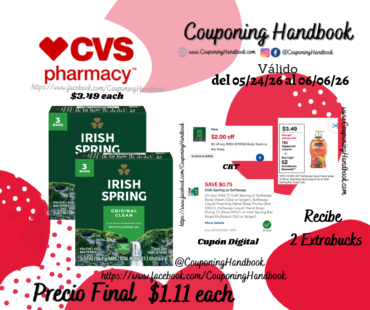 Irish Spring Bar Soap, 3/Pack por $1.11