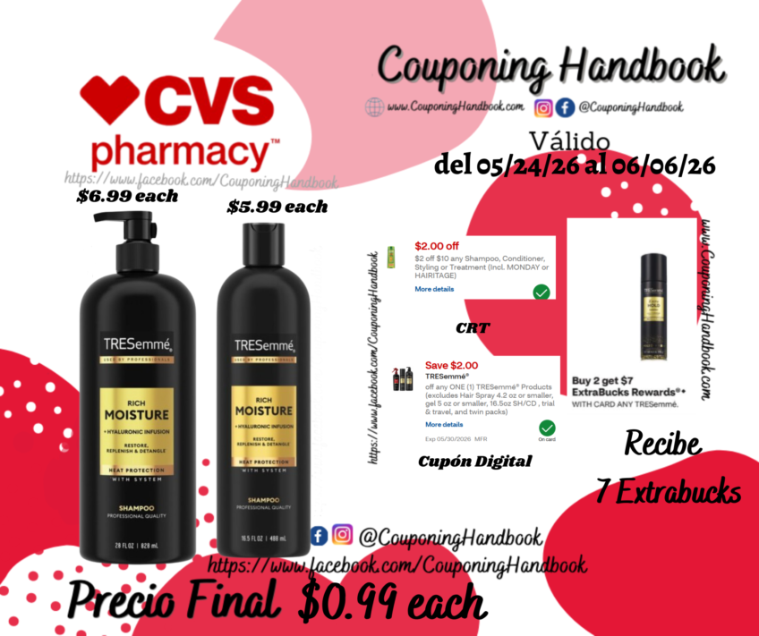 Productos TRESemme por $0.99