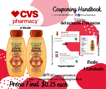 Garnier Whole Blends shampoo or conditioner por $0.25
