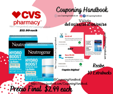 Neutrogena Hydro Boost Lip Water Balm, Sheer Nude por $2.99
