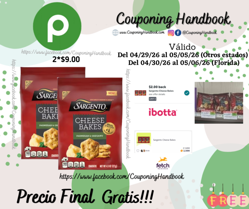 02 Sargento Crackers, Cheese Bakes Gratis