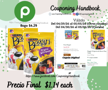 Beggin’ Original with Bacon Dog Treats 6 oz por $1.14