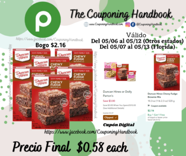Duncan Hines Chewy Fudge Brownie Mix por $0.58