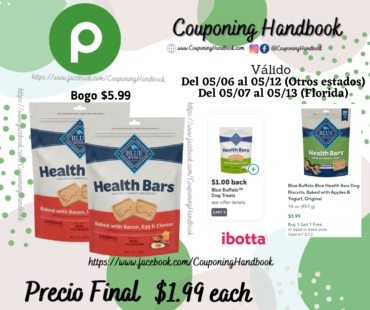 Blue Buffalo Blue Health Bars Original Baked with Bacon, Egg & Cheese Dog Biscuits por $1.99