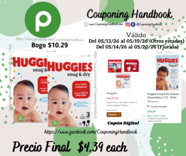 Huggies Snug & Dry Diapers, Disney Baby por $4.39