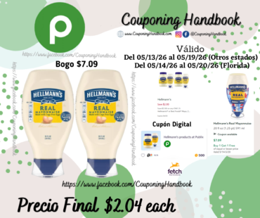 Hellmann’s Real Mayonnaise 20 fl oz por $2.04
