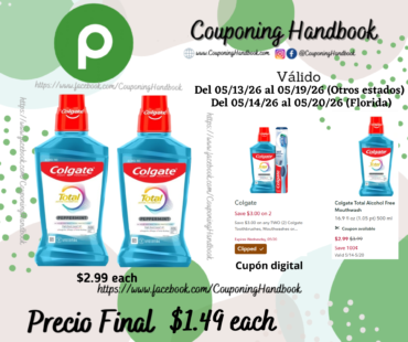 Colgate Total Alcohol Free Mouthwash por $1.49