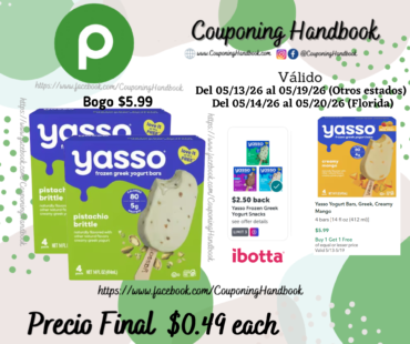 Yasso Frozen Greek Mint Chocolate Chip Yogurt Bars 4 pack por $0.49