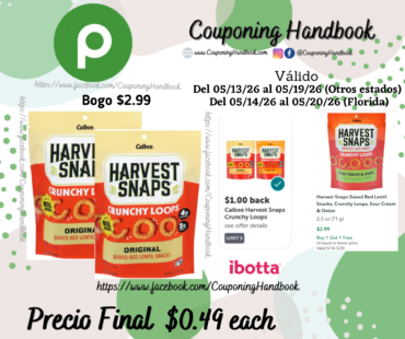 Harvest Snaps Crunchy Loops Baked Original Red Lentil Snacks 2.5 oz por $0.49