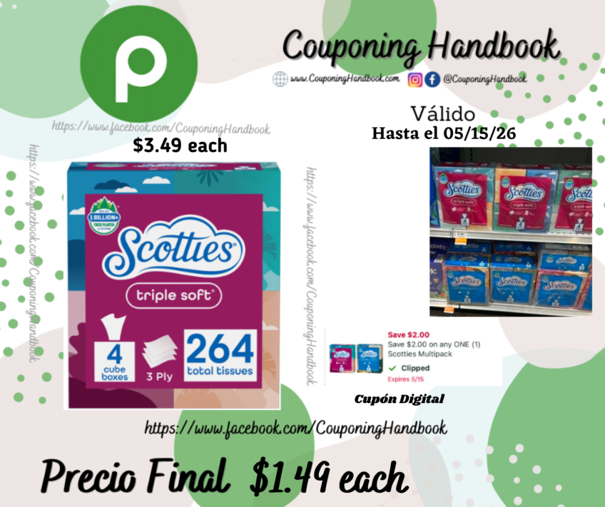 Scotties Facial Tissue Triple Soft 4 ct por $1.49
