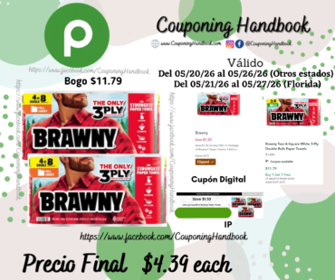 Brawny Full Sheet White 3-Ply Double Rolls Paper Towels 4 rolls por $4.39