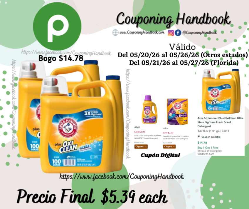 Arm & Hammer Plus OxiClean Ultra Stain Fighters Fresh Scent Detergent 130 fl oz por $5.39