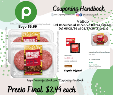 Impossible Foods Burger Patties 8 oz Pack por $2.49