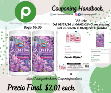 Clorox Scentiva Lavender & Jasmine Disinfecting Wipes por $2.01