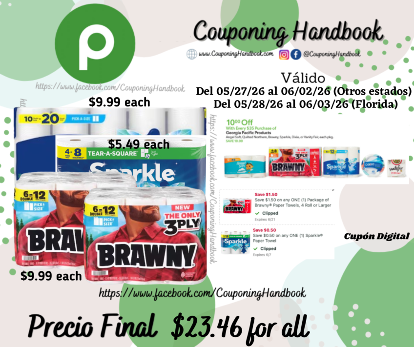 04 productos de Paper towel por $23.46