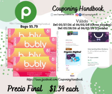 bubly Strawberry Sunset Sparkling Water por $1.39