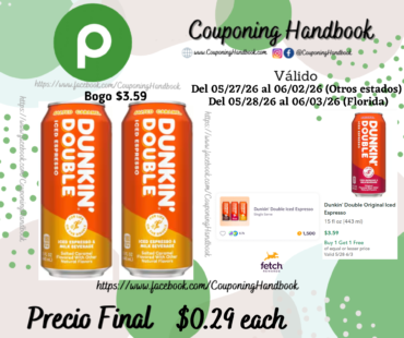 Dunkin’ Double Salted Caramel Iced Espresso por $0.29