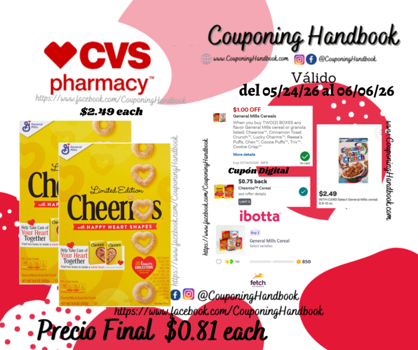 Cheerios Cereal, Original, 8.9 Ounces por $0.81