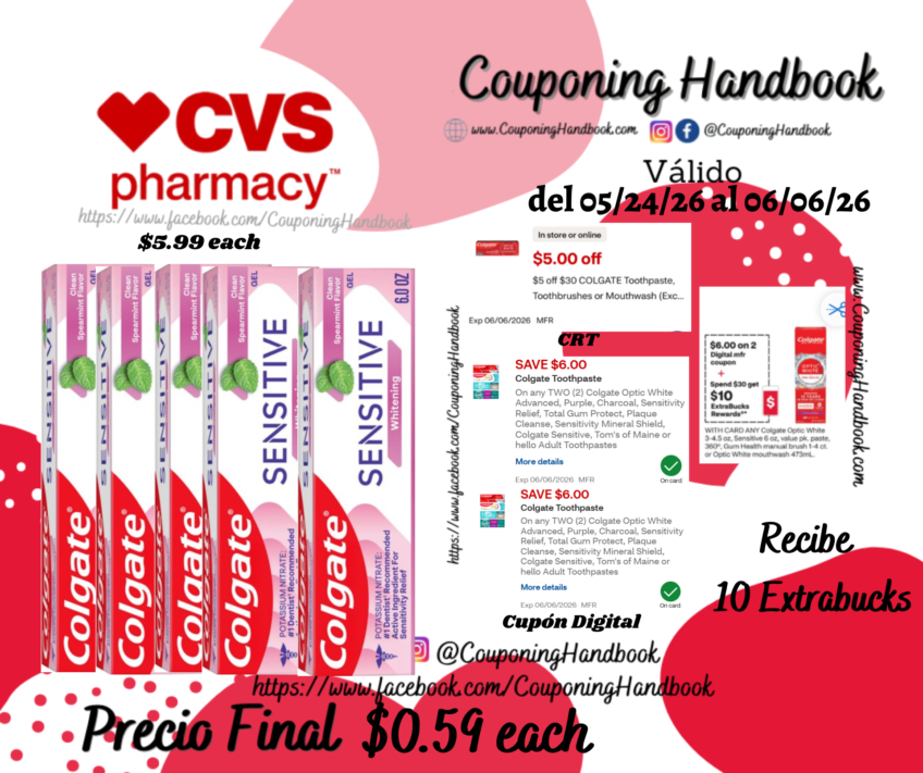 Colgate Sensitive Anticavity Whitening Toothpaste, Fresh Mint, 1 Each, 6 Ounces por $0.59