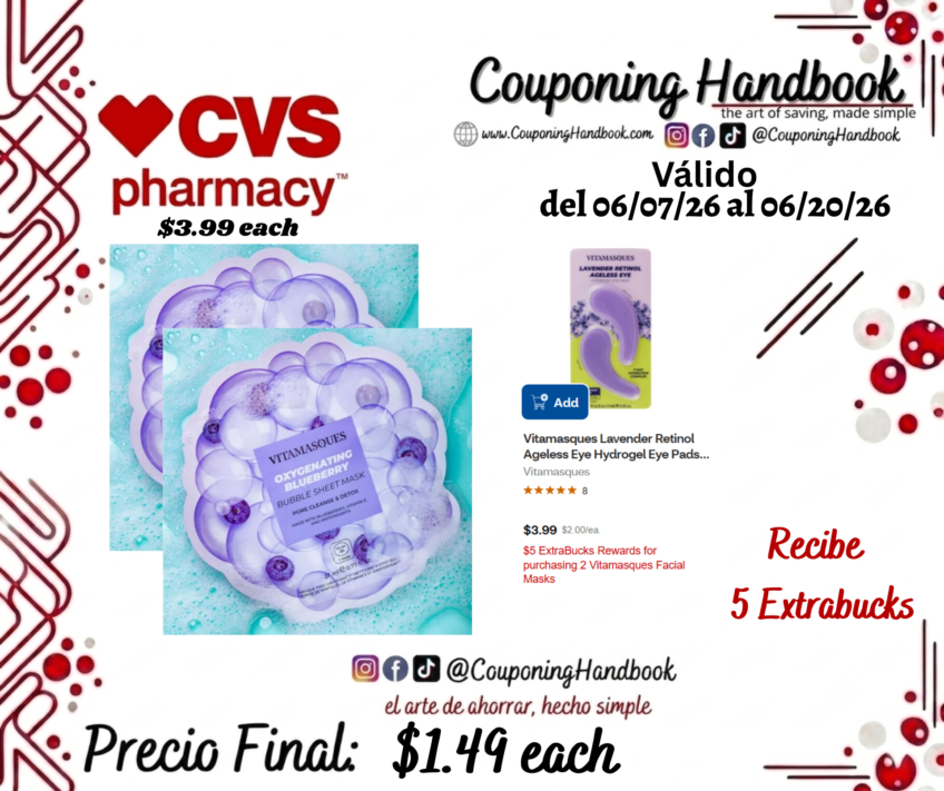 Vitamasques Oxygenating Blueberry Bubble Sheet Mask por $1.49