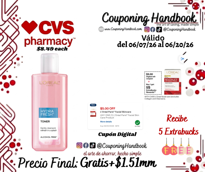L’Oreal Paris HydraFresh Toner Gratis