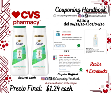 Dove Body Wash, Pablo Santo & Sage, 20 OZ por $1.29