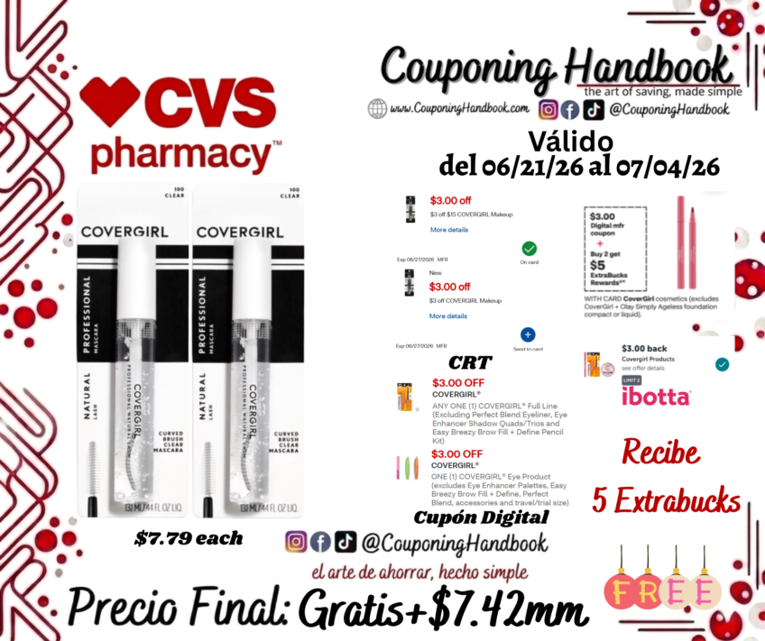 02 CoverGirl Professional Natural Lash Mascara Gratis