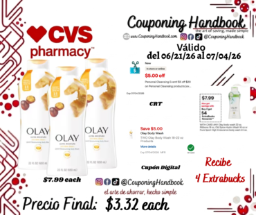 Olay Ultra Moisture Body Wash, Shea Butter, 22 OZ por $3.32