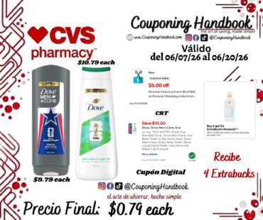 Productos Dove por $0.79