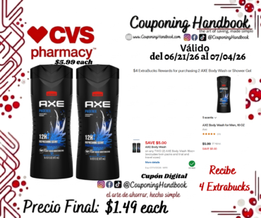 AXE Body Wash for Men, 16 OZ por $1.49