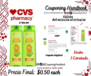 Garnier fructis shampoo/conditioner por $0.50