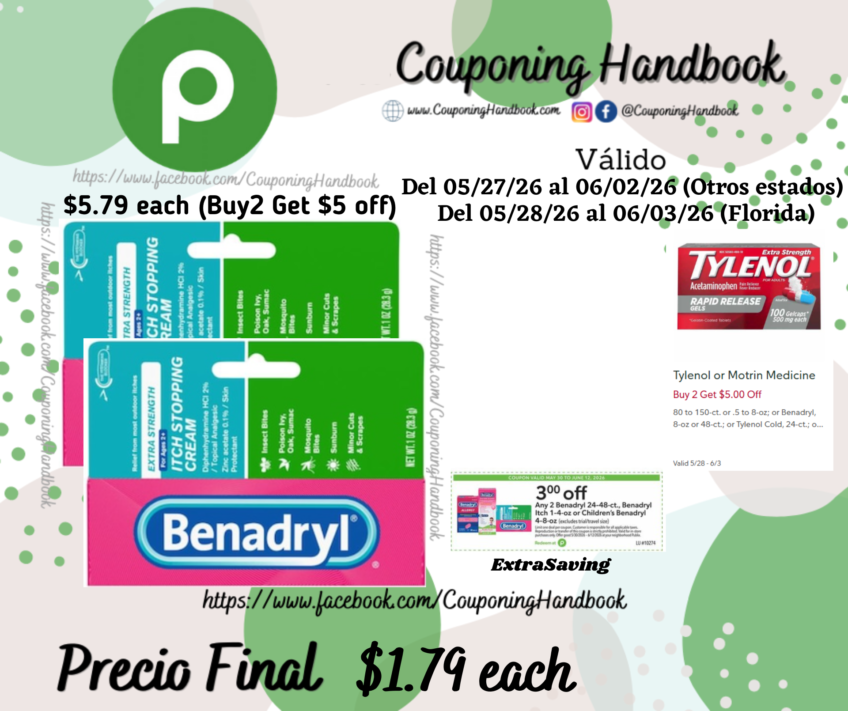Benadryl Allergy Anti Itch, Cream 1 Oz por $1.79
