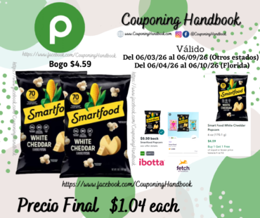 Smart Food White Cheddar Popcorn por $1.04