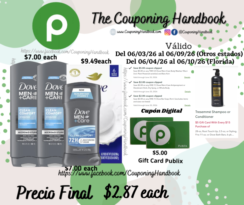 Productos Dove por $2.87