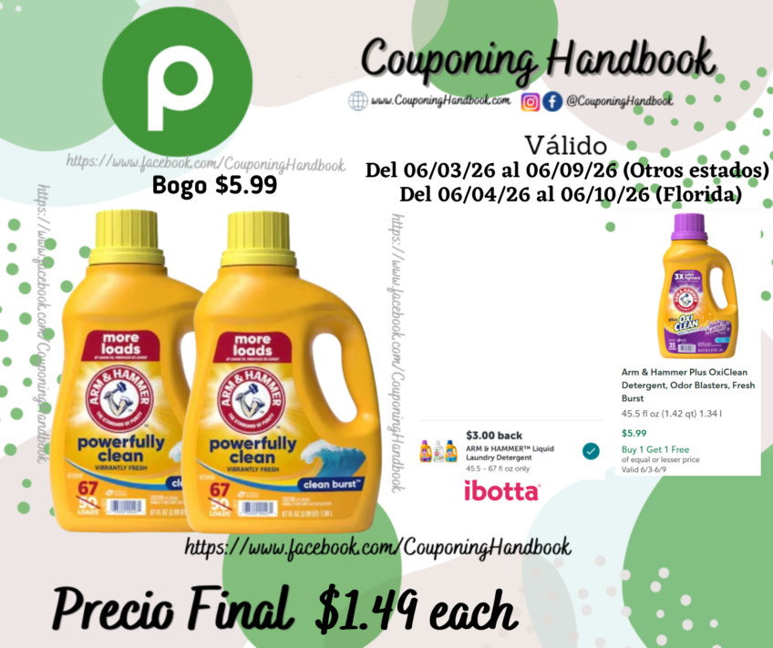 Arm & Hammer Clean Burst Detergent 67 fl por $1.49