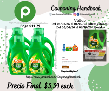 Gain Plus Original Detergent 60 fl oz por $3.39