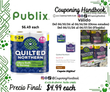 Quilted Northern 2-Ply Unscented Mega Rolls Bathroom Tissue 6 rolls por $4.99