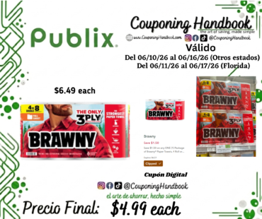 Brawny Full Sheet White 3-Ply Double Rolls Paper Towels 4 rolls por $3.99