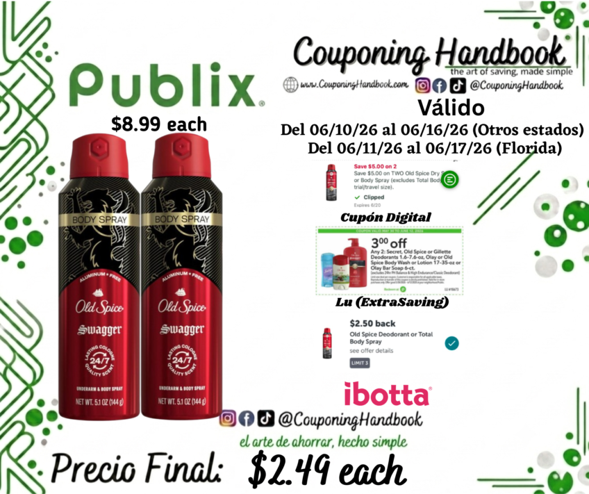 Old Spice Red Collection Body Spray 5.1 Oz por $2.49