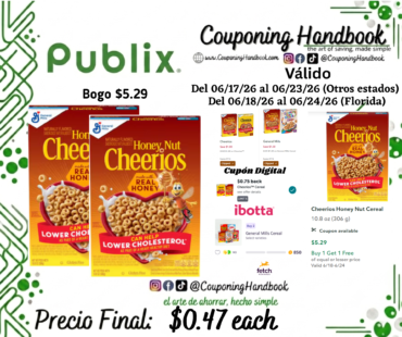 Cheerios Honey Nut Cereal 10.8 oz por $0.47