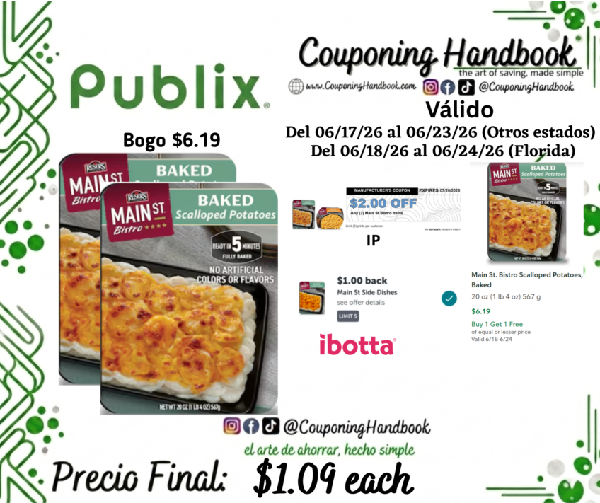 Main St. Bistro Scalloped Potatoes, Baked 20 oz por $1.09