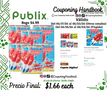 Bomb Pop Original Pops por $1.66