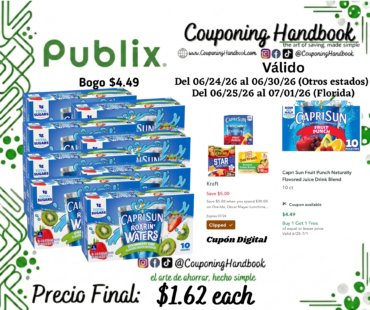 Capri Sun Roarin’ Waters Fruit Punch Wave Naturally Flavored Water Beverage por $1.62